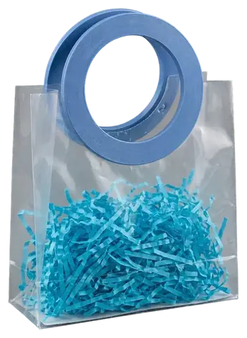 Clear Tote with Blue Ring Handle