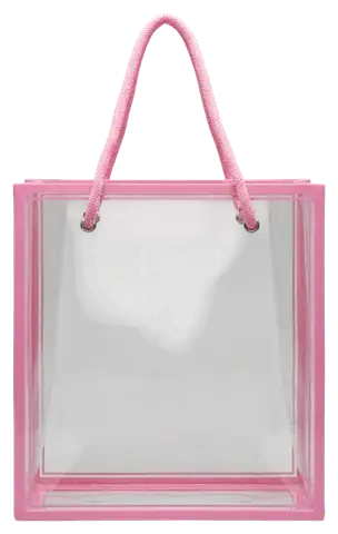 Clear Tote with Pink Trim