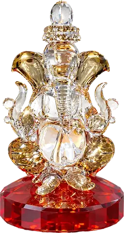 Crystal Ganesha on Red Base