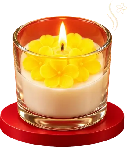 Flower Candle in Glass