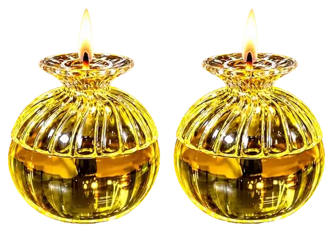 Golden Glass Diya Jars (pair)