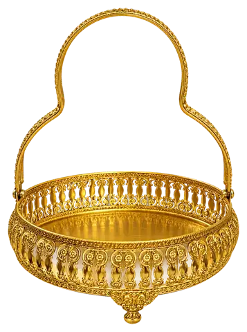 Gold Arch-Handle Basket
