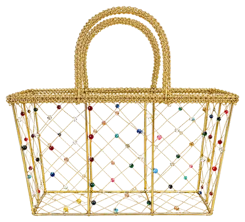 Jewelled Gold Wire Basket