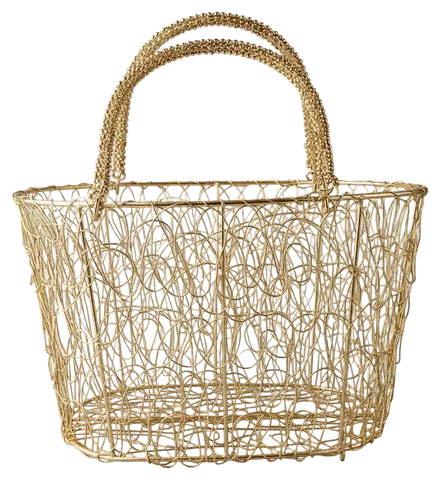 Gold Scroll Wire Basket