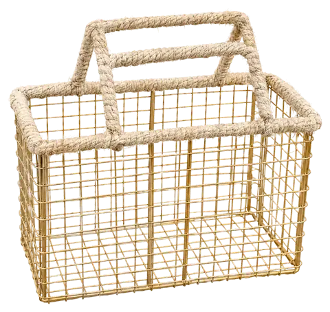 Gold Wire Crate Basket