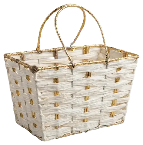 Ivory Weave Handle Basket