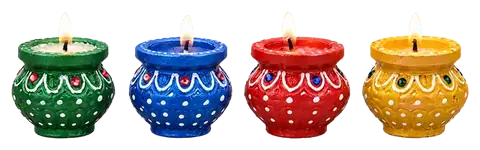 Painted Kalash Diyas (set of 4)