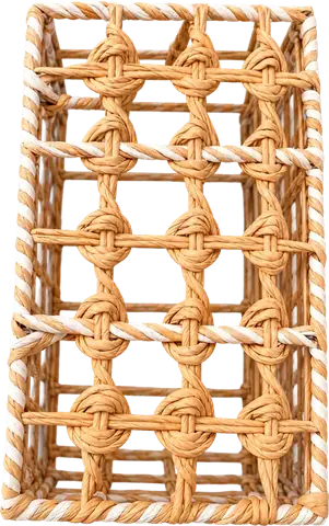 Woven Rattan Lattice Basket